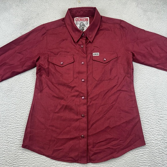 Dixxon Flannel Bordeaux Shirt Womens Medium Maroon Long Sleeve Polyester Western - Picture 3 of 14